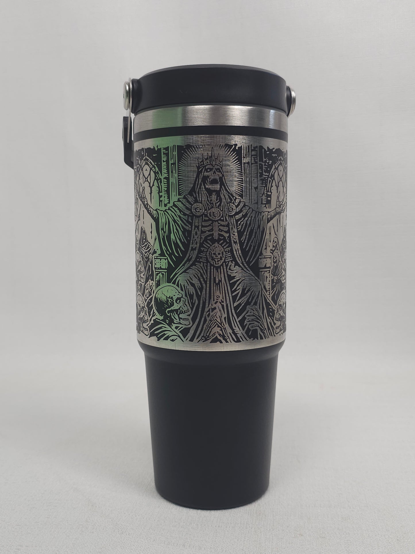 30 oz Tumbler with Undead Skeleton Lord Design – Dark Fantasy Drinkware